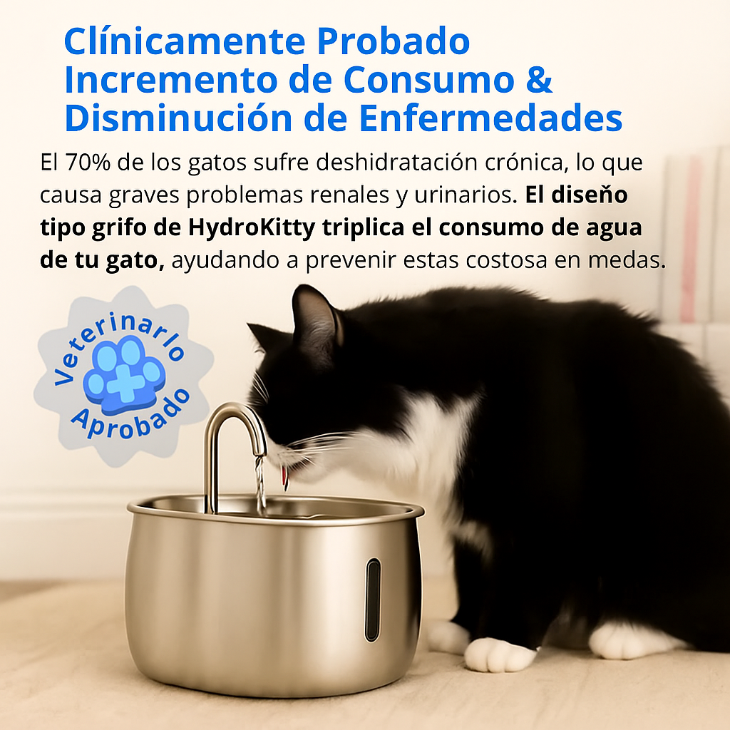 Hydro Kitty™ Fuente De Agua De Acero Inoxidable