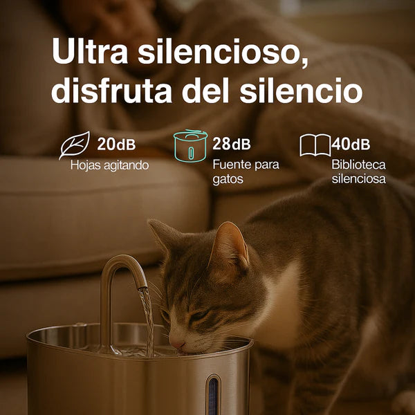 Hydro Kitty™ Fuente De Agua De Acero Inoxidable