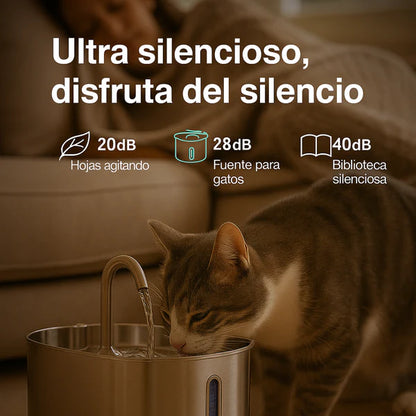 Hydro Kitty™ Fuente De Agua De Acero Inoxidable