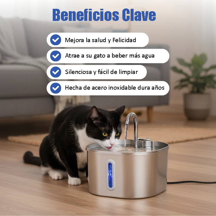 Hydro Kitty™ Fuente De Agua De Acero Inoxidable